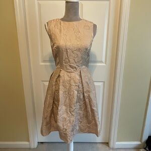 Max Studio Elegant Cream Floral Sleeveless Dress